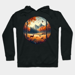 Low Poly Autumn Forest Hoodie